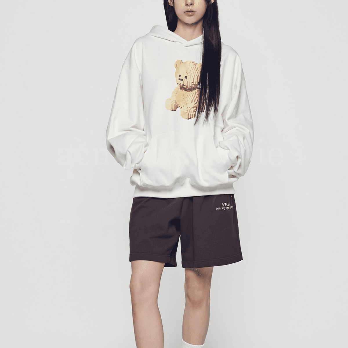 Худи acme de la vie ADLV FW24 Bear Print Hoodie Cream - изображение 3