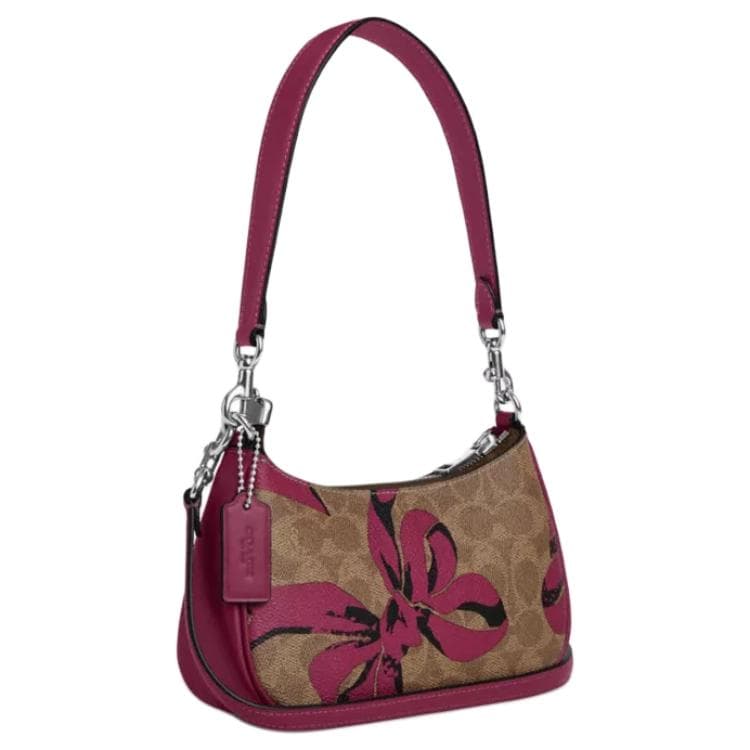 Мини-сумка COACH Teri Покрытие Холст Сумка через плечо Сумка на плечо Маленькая Женская Коричневая - изображение 2