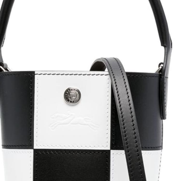 Сумка LONGCHAMP Épure Телячья кожа Ведрообразная сумка Сумка Сумка через плечо Сумка через плечо Мини Женский Черный Белый - изображение 3