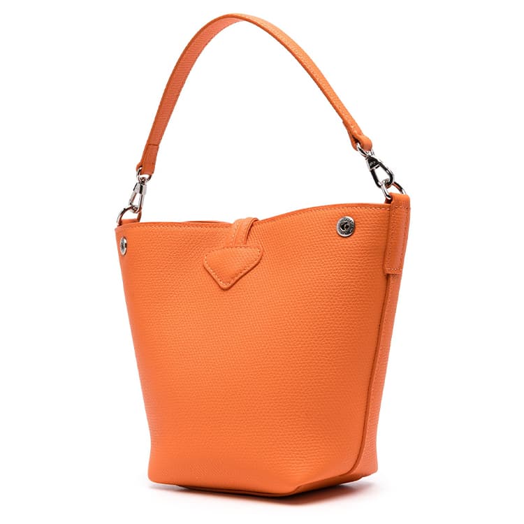 Сумка LONGCHAMP Le Roseau Коровья кожа Ведрообразная сумка Сумка через плечо Мини для женщин Оранжевый - изображение 2