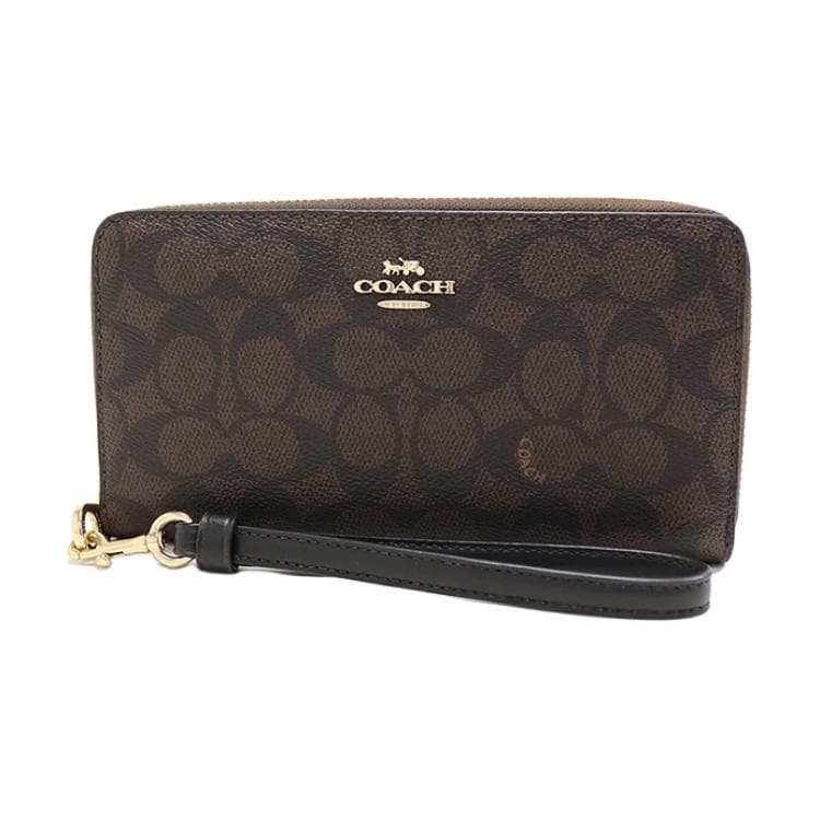 Кошелек Coach Zip Around Покрытый холст Кошельки Женские Орех — фото 2