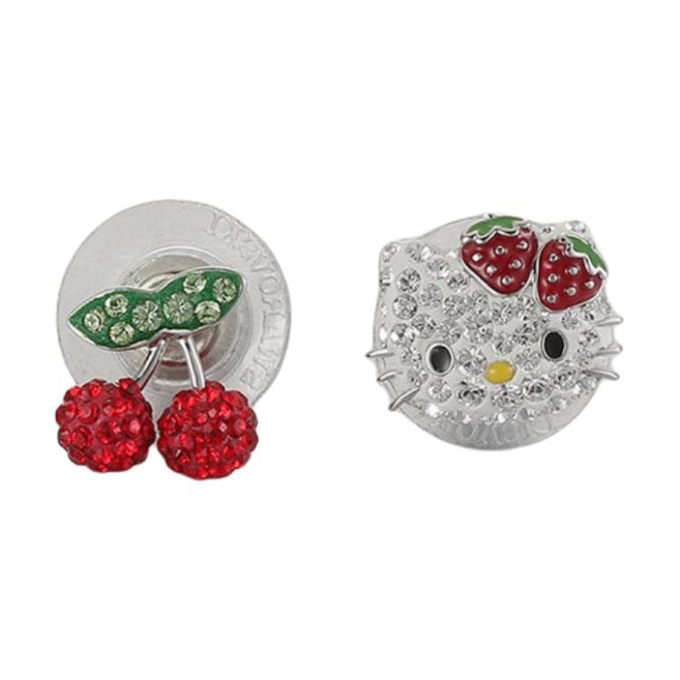 Серьги Swarovski Hello Kitty Оригинальный дизайн Искусственный кристалл Серьги-гвоздики Женские Белые Золото с покрытием - изображение 2
