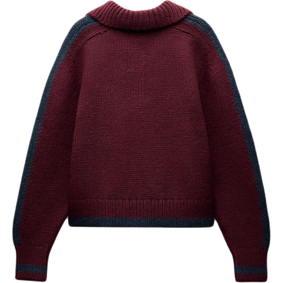 Кофта ZARA Бордовый Красный Цвет Женский Трикотаж - изображение 2