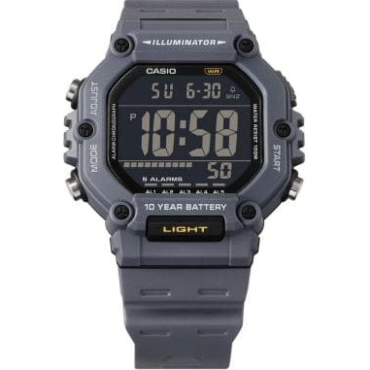 Часы CASIO DIGITAL Квадратный циферблат Маленький блок [100 301050]M Водонепроницаемый кварцевый механизм Смола Шнуровка Часы - изображение 2