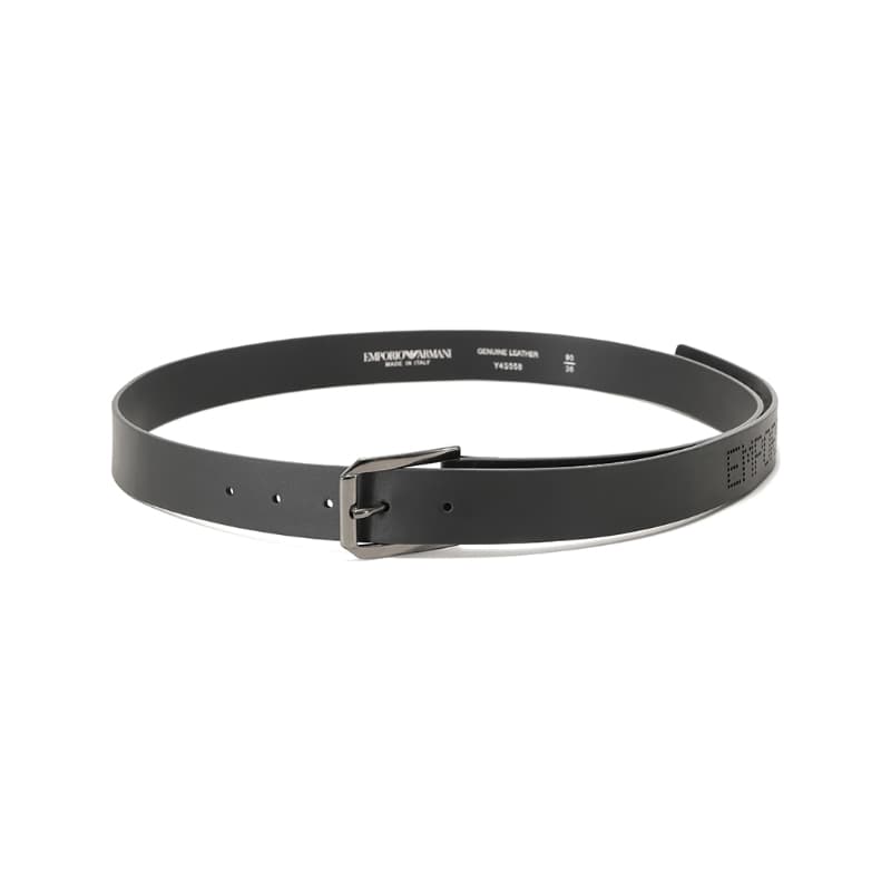 Ремень EMPORIO ARMANI Коровья кожа Ремень из спилок коровьей кожи Мужской Черный 3 см - изображение 4