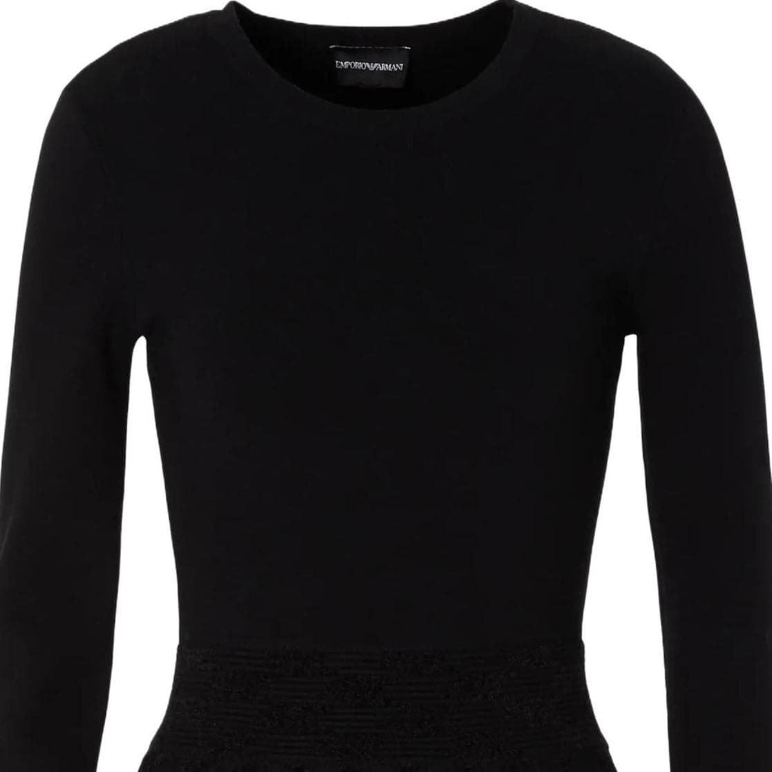 Платье EMPORIO ARMANI Черное Женское Длинное Платье с Рукавами - изображение 2