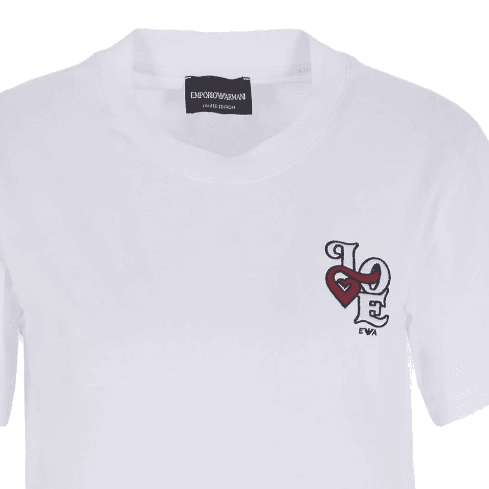 Футболка EMPORIO ARMANI Qixi Festival Limited Collection Белые Женские T-рубашки - изображение 5