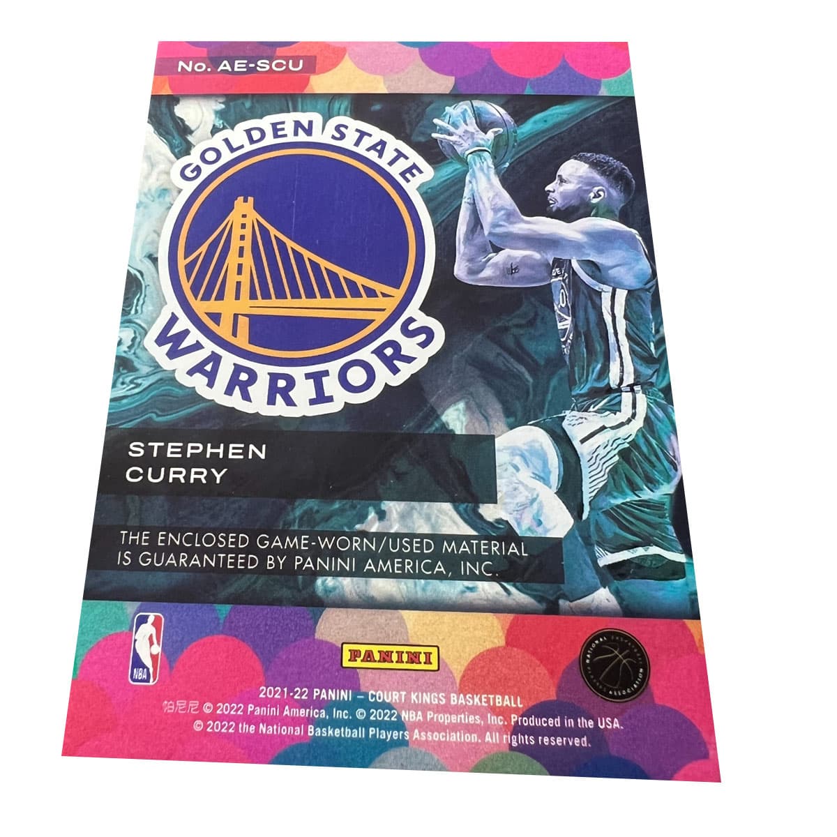 Коллекционные карточки PANINI 2021-22 Баскетбол NBA Golden State Warriors Стефен Карри Детский стиль Прекрасный стиль масляной живописи Игровая форма Настоящая резка Материал Спортивные карты Редкие карты Одиночная упаковка - изображение 2