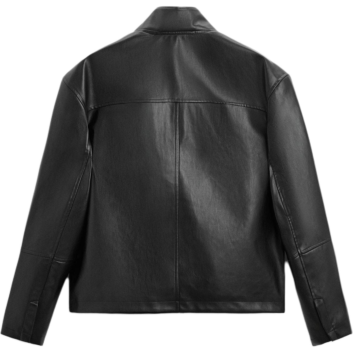 Кожаная куртки ZARA Кожаная куртка мужская черного цвета - изображение 2