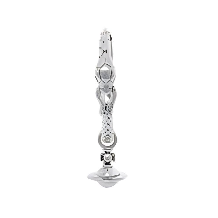 Серьги Vivienne Westwood Albane Змеевидные кольцевые серьги из латуни унисекс парный один винтажный серебристый - изображение 2