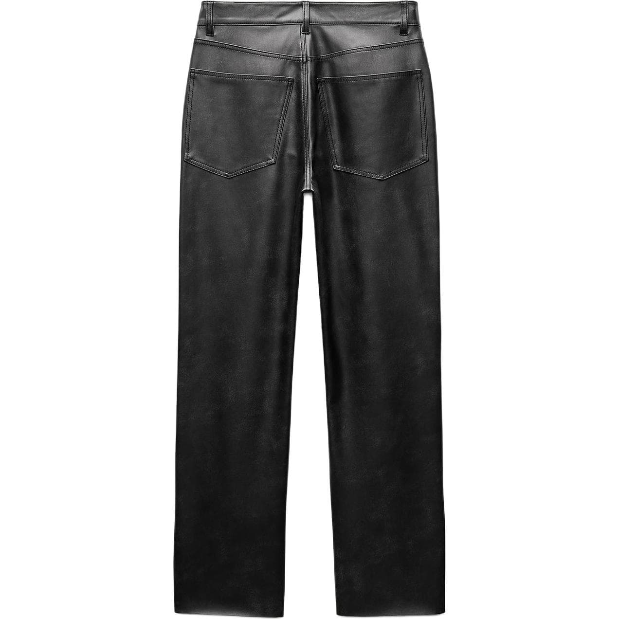 ZARA ZW Кожаные Брюки Женские Черные - изображение 2