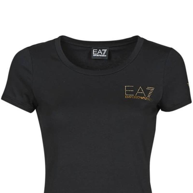 Футболка EMPORIO ARMANI EA7 T Рубашка Женская Черная - изображение 4