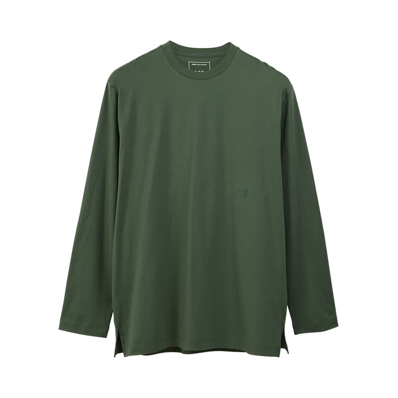 Футболка Y-3 LS TEE Унисекс Оливковый зеленый - изображение 2