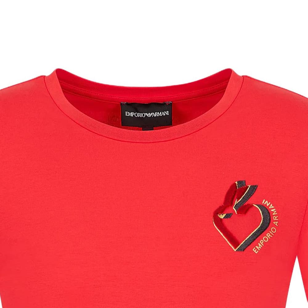 Футболка EMPORIO ARMANI Красные Женские Футболки - изображение 5