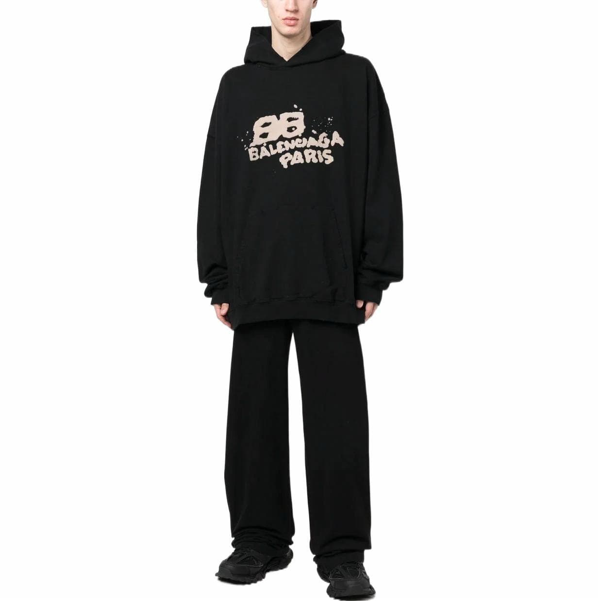 Худи Balenciaga FW22 Logo Hoodie Black - изображение 4