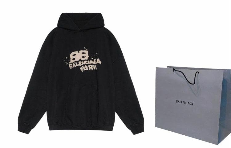 Худи Balenciaga FW22 Logo Hoodie Black - изображение 8