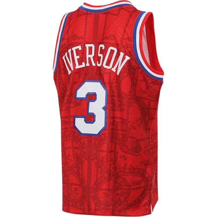Баскетбольная майка Mitchell Ness X NBA Philadelphia 76ers Баскетбольная Джерси Мужская Красная Синяя Белая - изображение 2