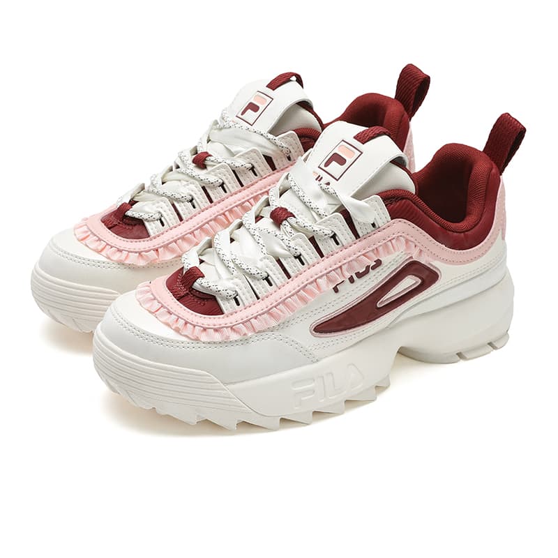 Кроссовки FILA Disruptor 2 Амортизация Износостойкий Низкий Топ Повседневная Обувь Женская Белый Красный - изображение 3