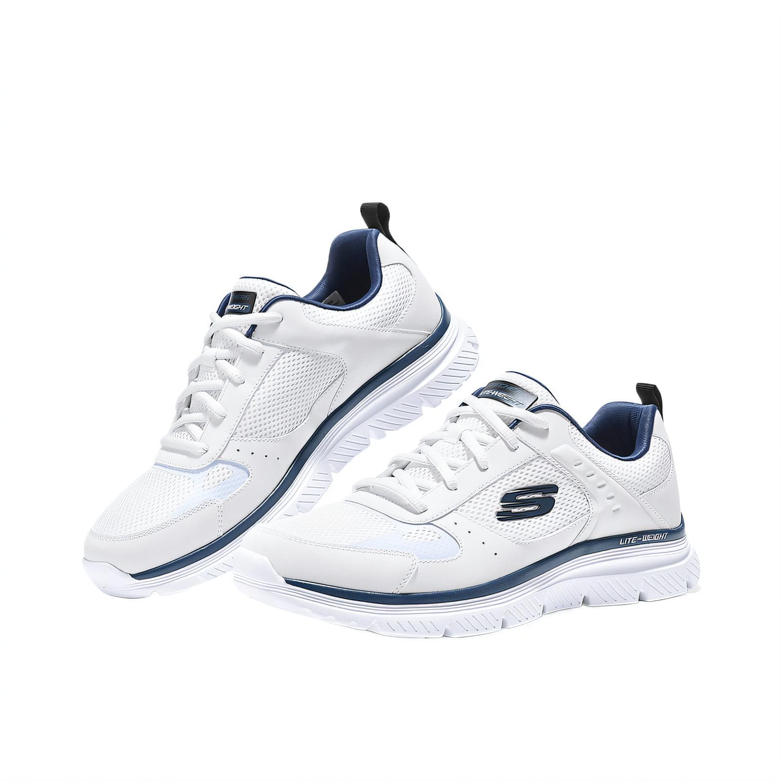 Кроссовки Skechers BURNS 2,0 Текстиль Синтетическая кожа Низкий топ Уличная обувь Мужская Белая - изображение 3