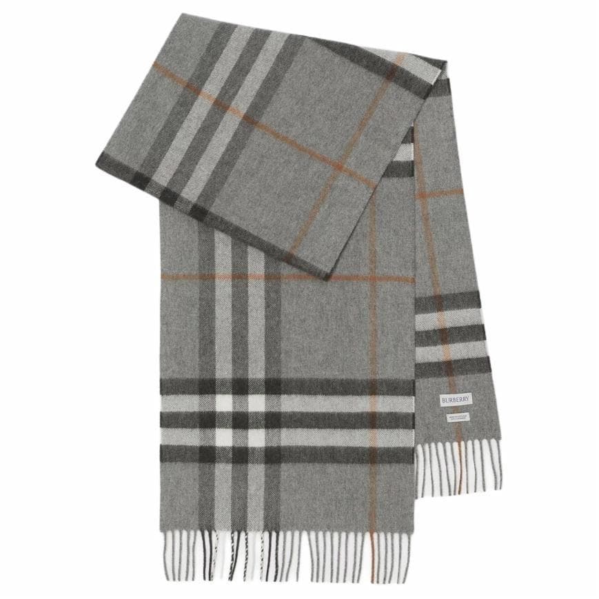 Шарф Burberry Classic Check Cashmere Scarf Gray - изображение 4