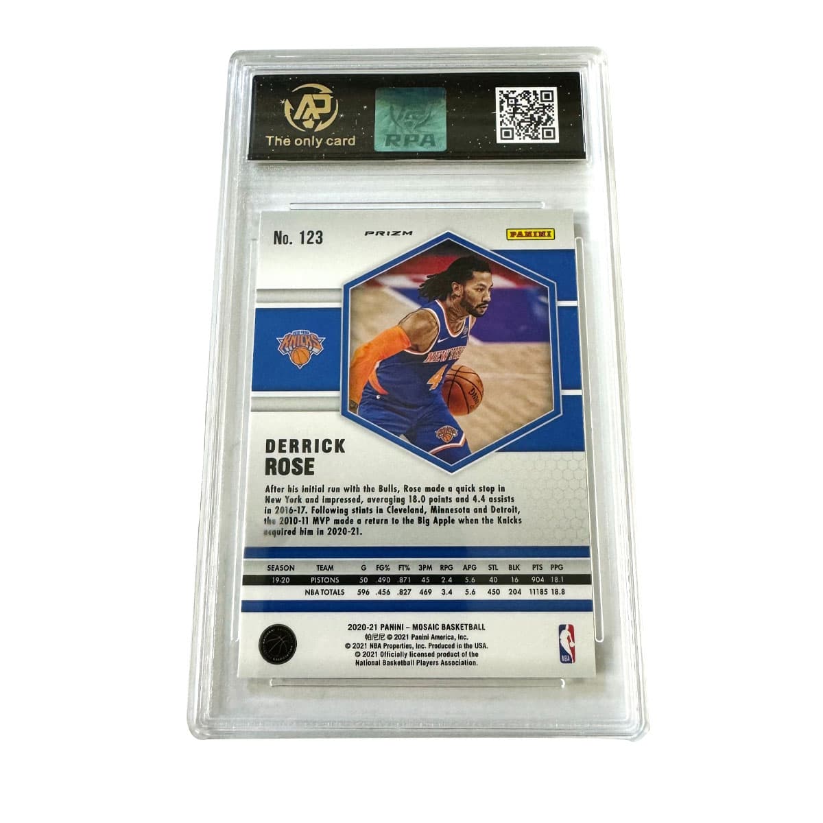 PANINI Derrick Rose Knicks Мозаика Серебряный Рефракция Игрок Карта 9 Очков Сертифицированные Карты 1 Упаковка - изображение 2