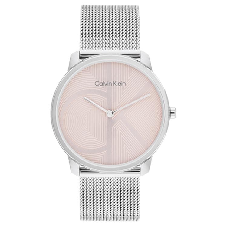 Механические часы Calvin Klein Часы с ремешком на запястье кварцевый механизм стальной ремешок 35 мм розовый циферблат женские часы - изображение 1