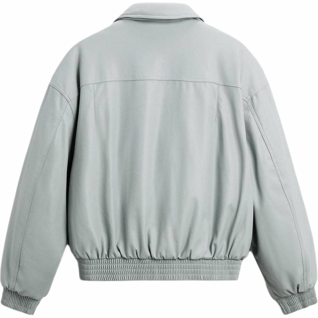 Зимняя куртка пуховик ZARA Loose Fit Zip-Up Cotton Jacket Light Blue - изображение 2