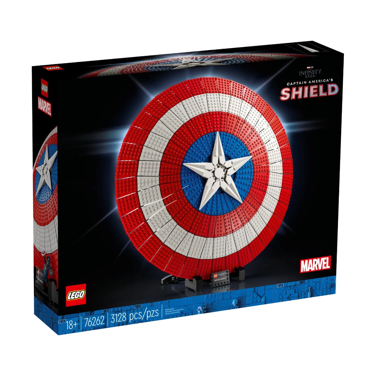 Конструктор LEGO x MARVEL Супергерой Защитный щит Капитана Америки Сборный конструктор 3128 шт. 76262 - изображение 3