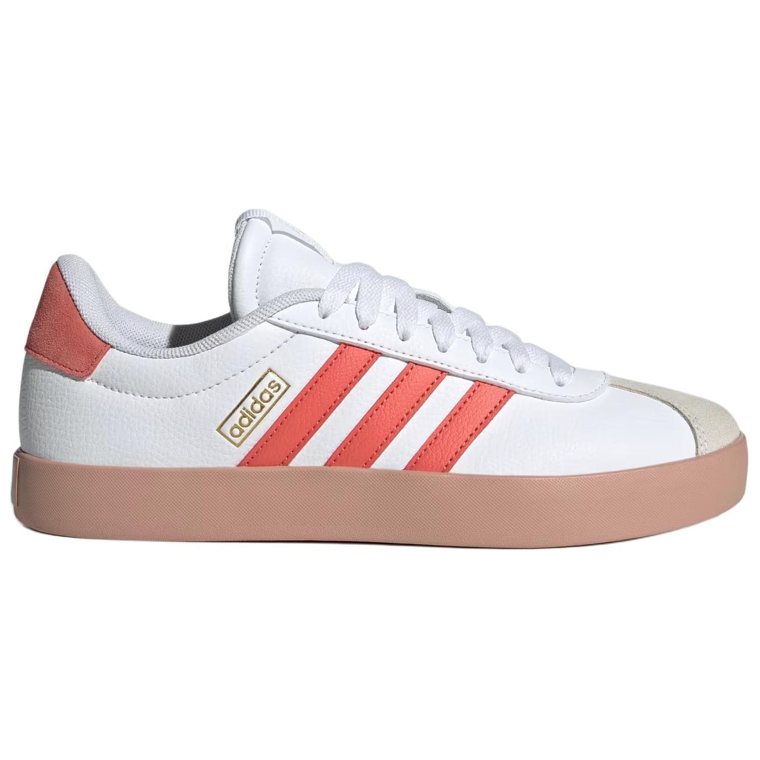 Кроссовки Adidas VL COURT 3,0 Противоскользящие Устойчивые к истиранию Низкие Кроссовки для скейтбординга Женские Белые Красные - изображение 2