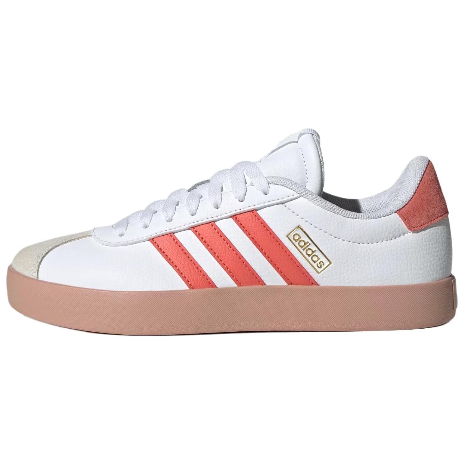 Кроссовки Adidas VL COURT 3,0 Противоскользящие Устойчивые к истиранию Низкие Кроссовки для скейтбординга Женские Белые Красные - изображение 1