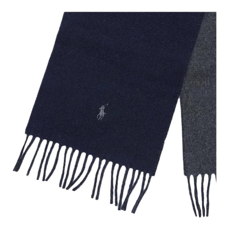 Шарф Шерстяные и нейлоновые вязаные шарфы Polo Ralph Lauren унисекс морской синий угольно-серый - изображение 5