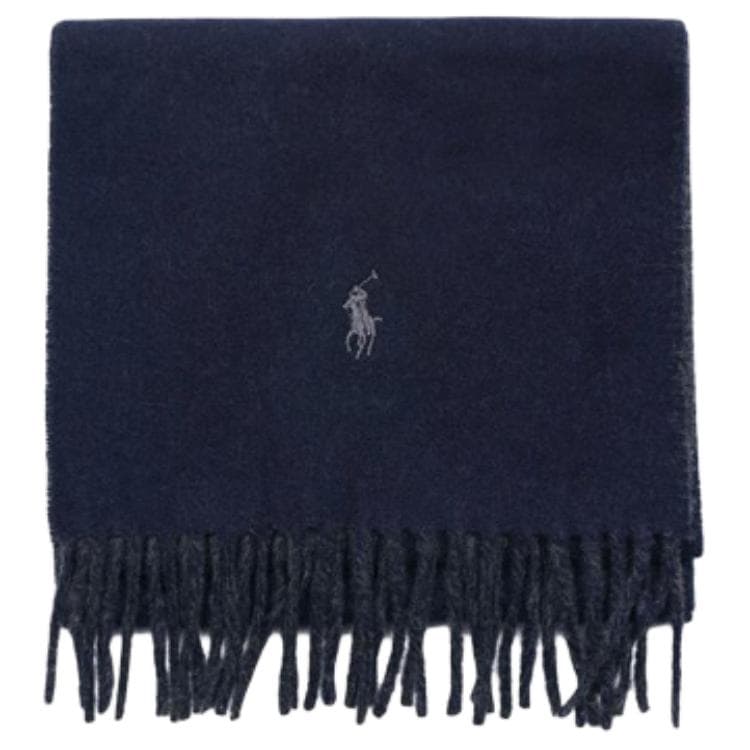 Шарф Шерстяные и нейлоновые вязаные шарфы Polo Ralph Lauren унисекс морской синий угольно-серый - изображение 4