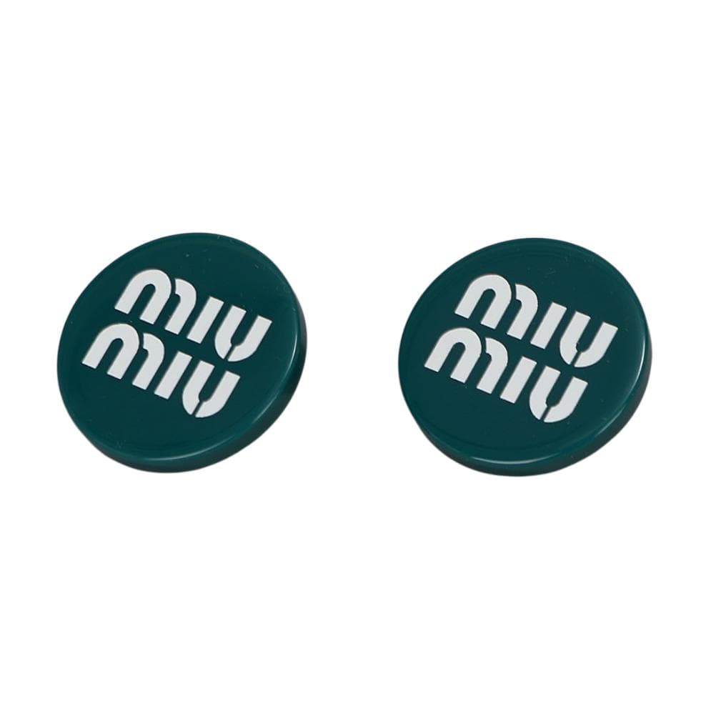 Серьги MIU MIU Оригинальный дизайн органическое стекло металл серьги женские зеленый - изображение 2