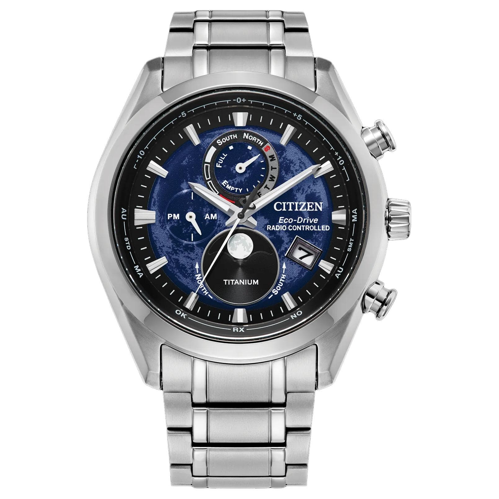 Часы CITIZEN Светильник Кварцевый Механизм Мужские Eco Drive Часы 43 мм Синий - изображение 1