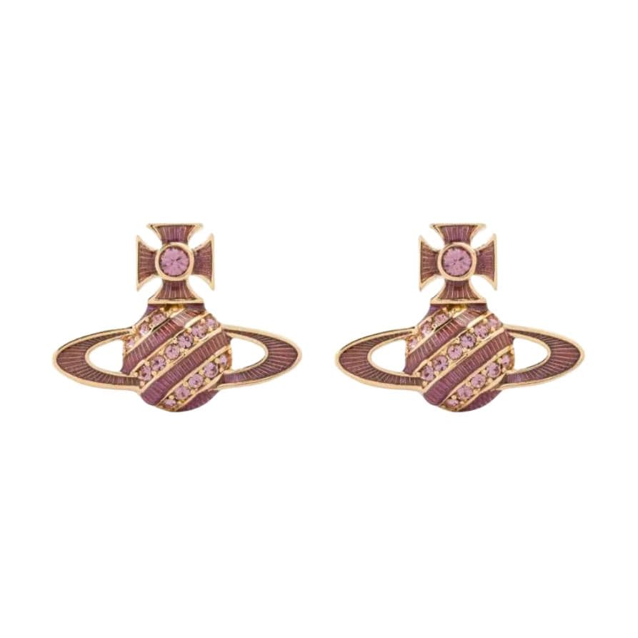 Серьги Серьги-гвоздики Vivienne Westwood из латуни с аметистом женские золото - изображение 1