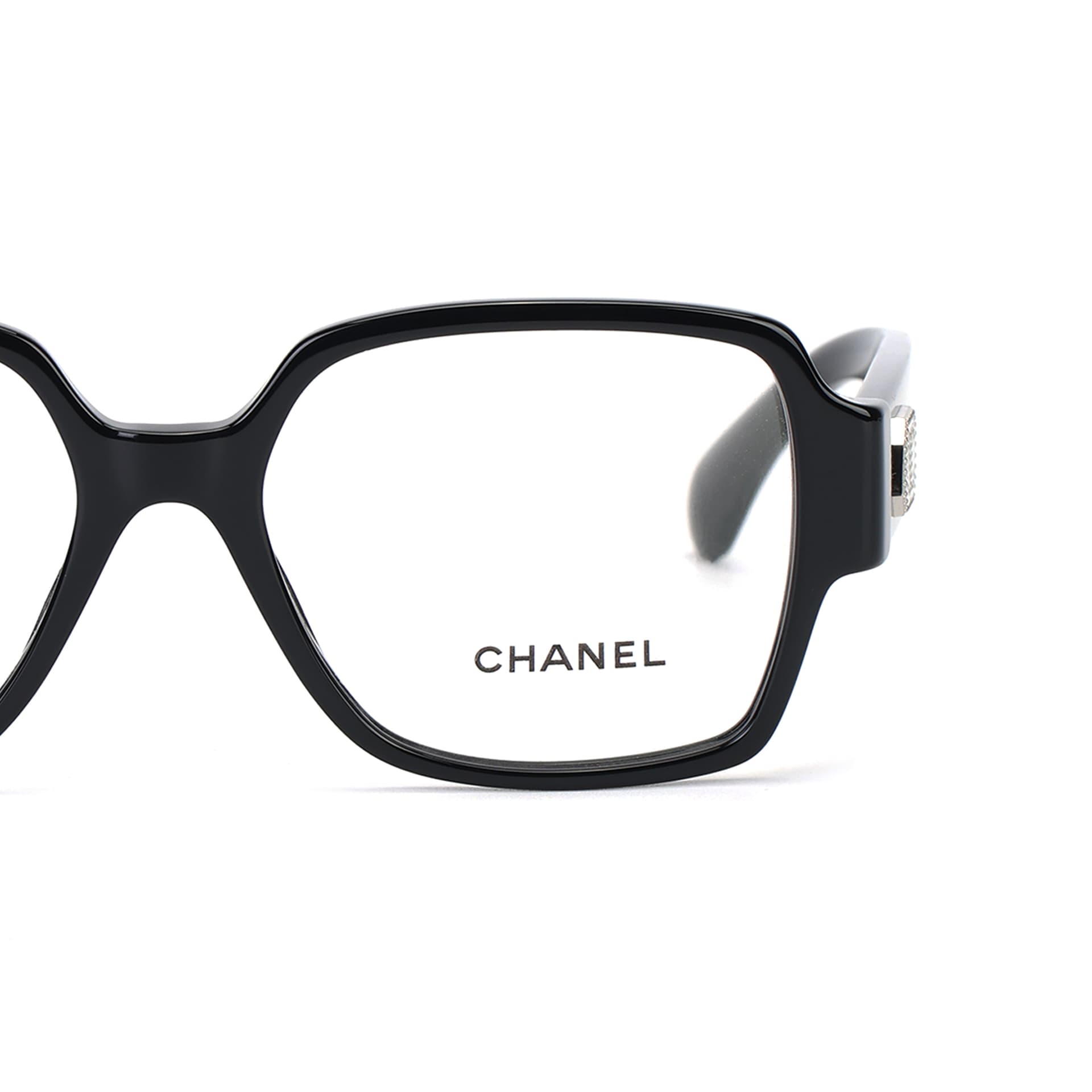 Оправа CHANEL Прямоугольная пластиковая оправа квадратные оправы для очков унисекс черный - изображение 4