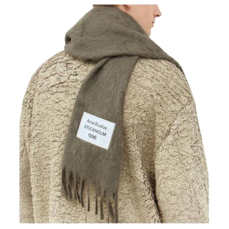Шарф Acne Studios Вязаные шарфы из альпаки Женские Серые - изображение 3