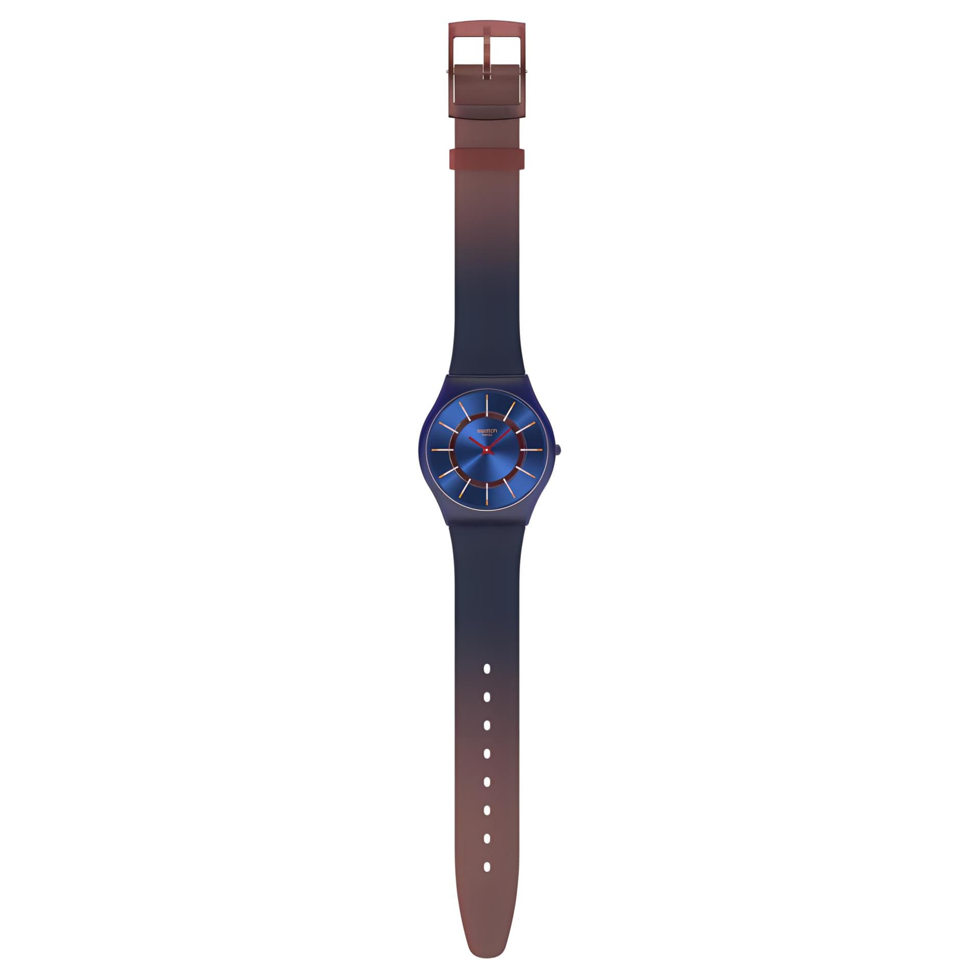 Часы SWATCH Кожа Кварцевый механизм 30 м Водонепроницаемые Унисекс Часы 34 мм Синий циферблат Био-основанные Чехлы для часов - изображение 2
