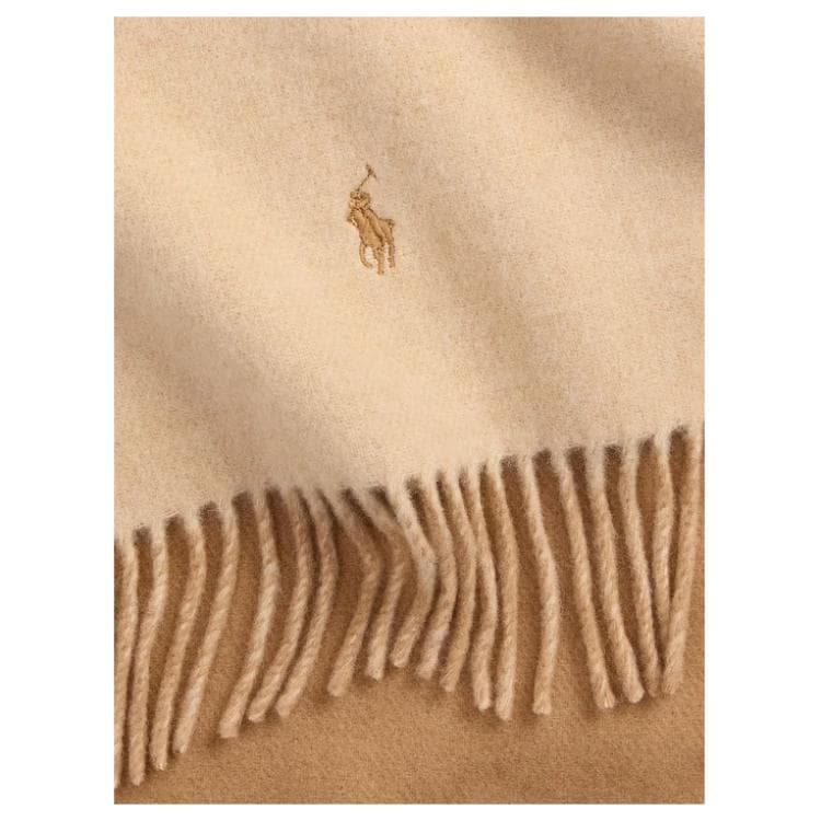 Шарф Polo Ralph Lauren Логотип бренда Вязаные шарфы из шерсти Женские Светлый Умбра - изображение 4