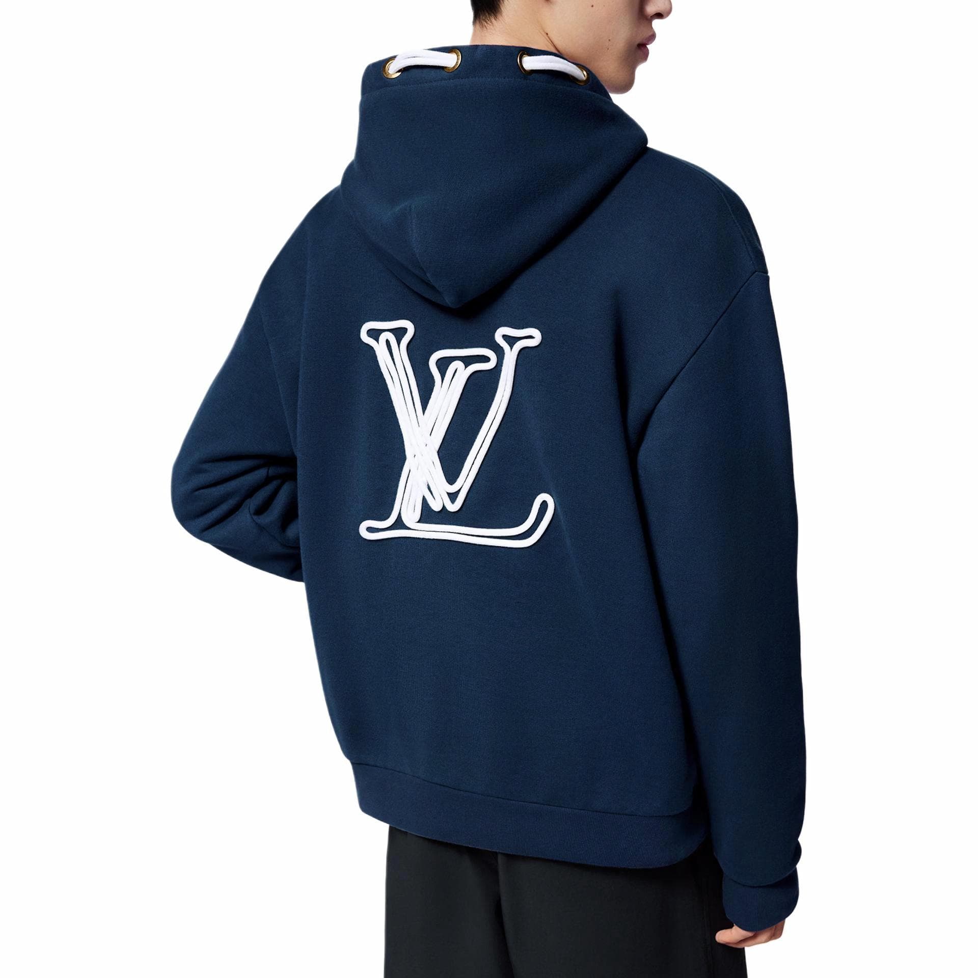 Худи Louis Vuitton SS24 Logo Hoodie Blue - изображение 4