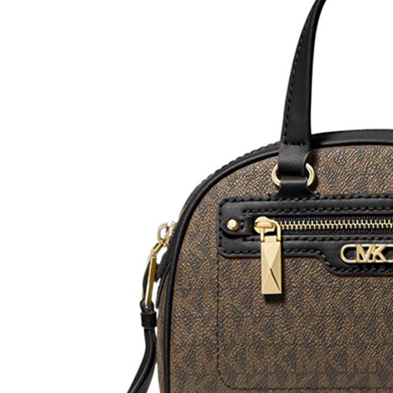 Сумка MICHAEL KORS Кожаная отделка купольной сумки сумка через плечо мини-сумка женский коричневый черный - изображение 3