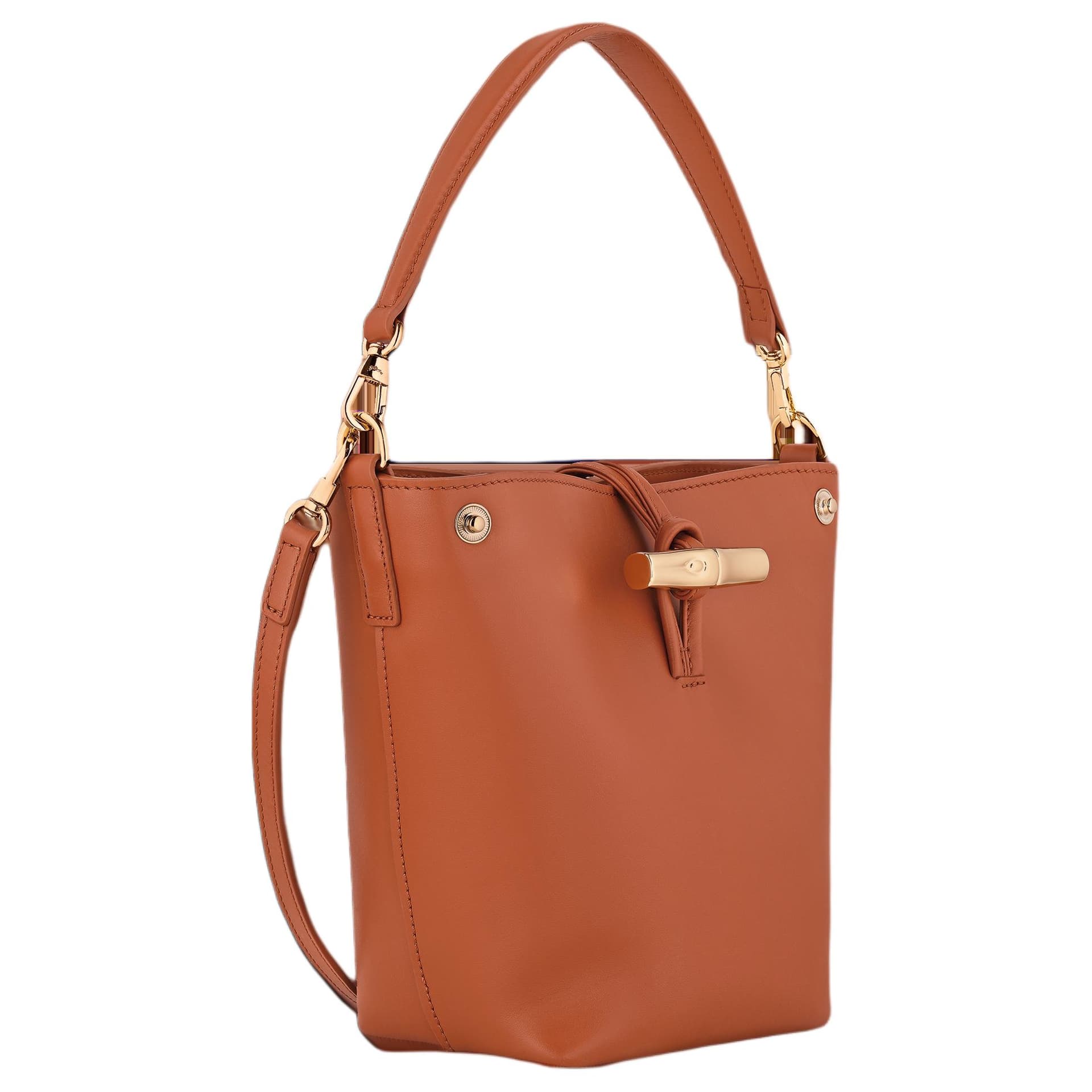 Сумка LONGCHAMP Le Roseau Сумка из телячьей кожи ведрообразной формы сумка через плечо мини-сумка для женщин коричневый - изображение 2