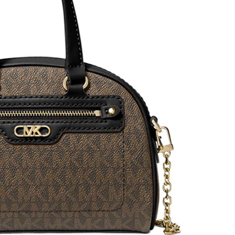 Сумка MICHAEL KORS Кожаная отделка купольной сумки сумка через плечо мини-сумка женский коричневый черный - изображение 4