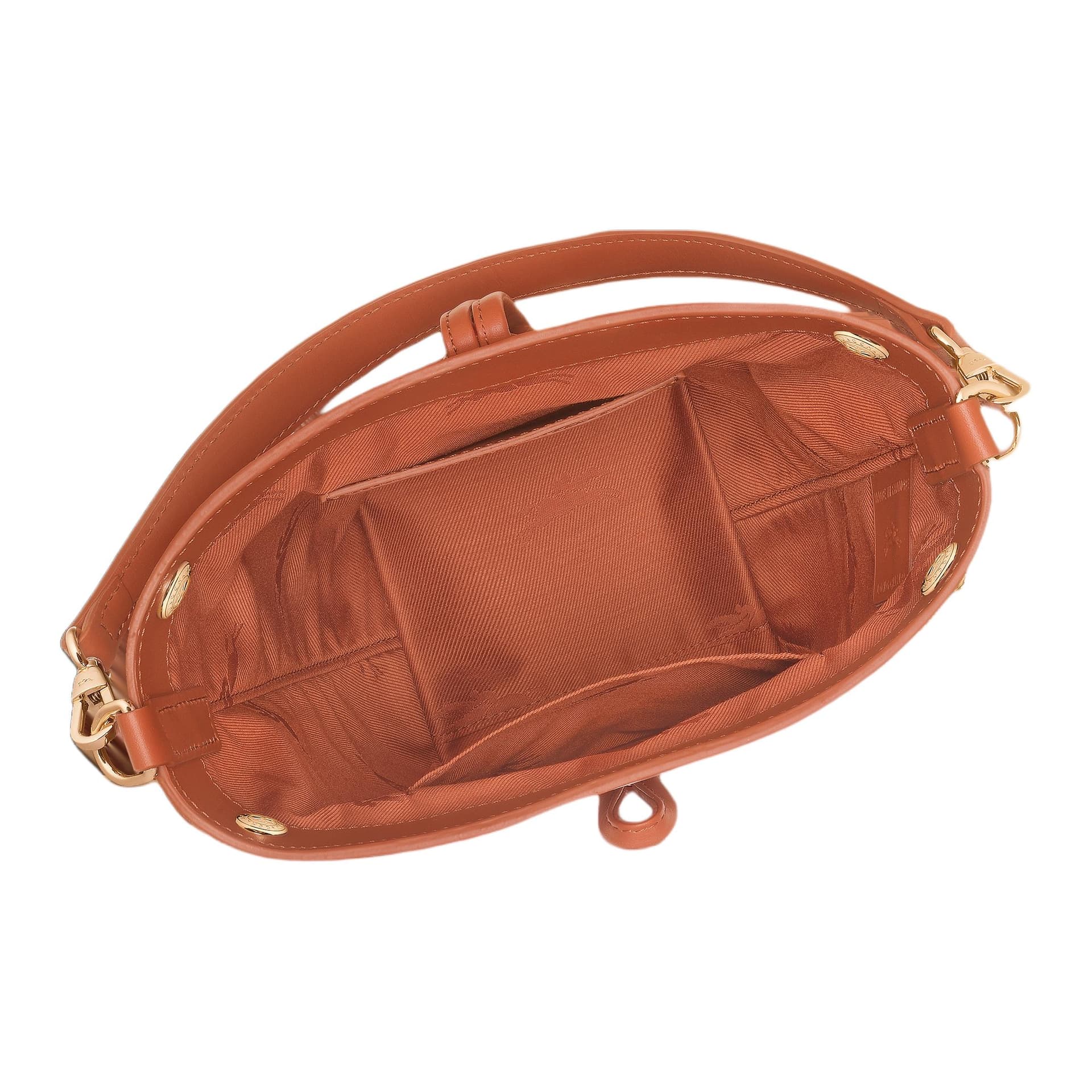 Сумка LONGCHAMP Le Roseau Сумка из телячьей кожи ведрообразной формы сумка через плечо мини-сумка для женщин коричневый - изображение 4