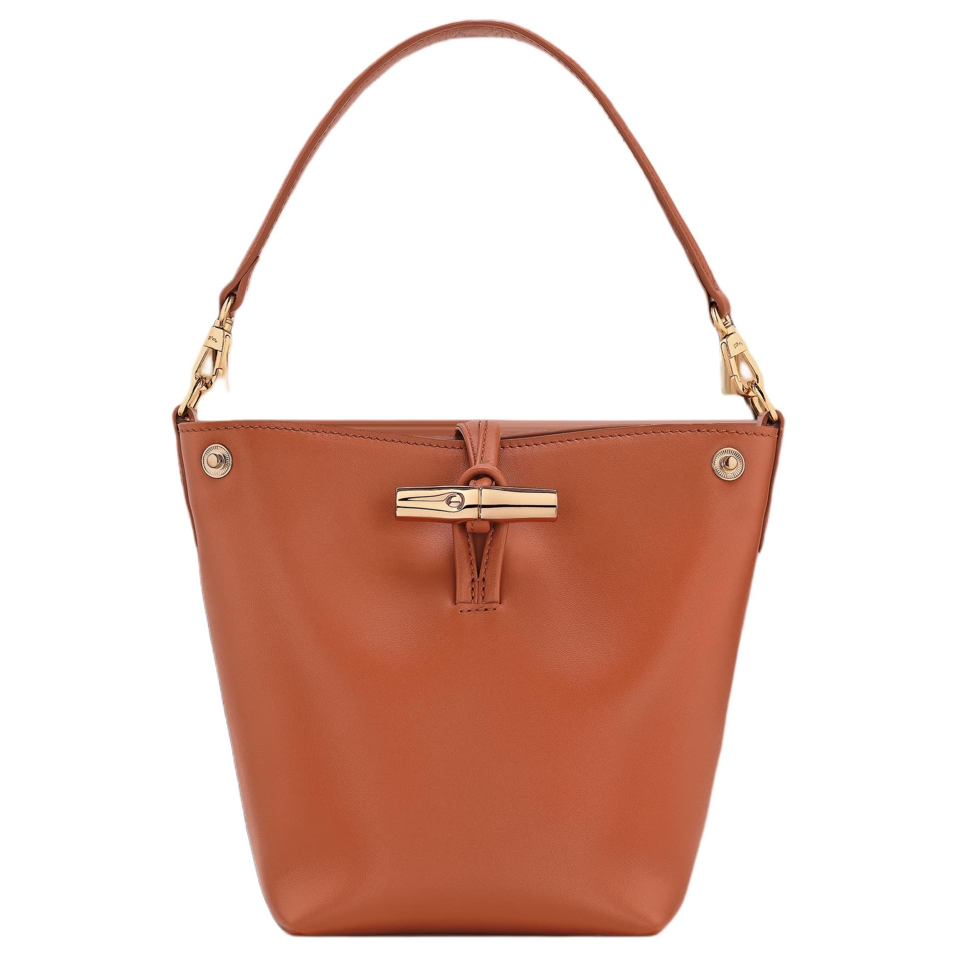 Сумка LONGCHAMP Le Roseau Сумка из телячьей кожи ведрообразной формы сумка через плечо мини-сумка для женщин коричневый - изображение 1