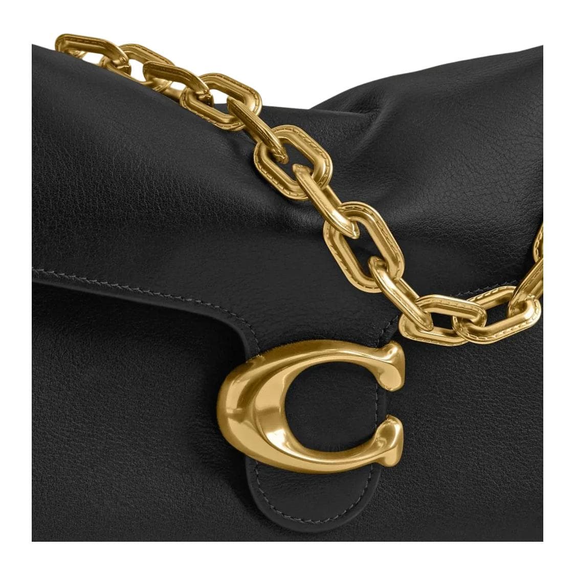Мини-сумка COACH ChainTabby Коровья кожа Сумка на плечо Средняя Женская Черная - изображение 5