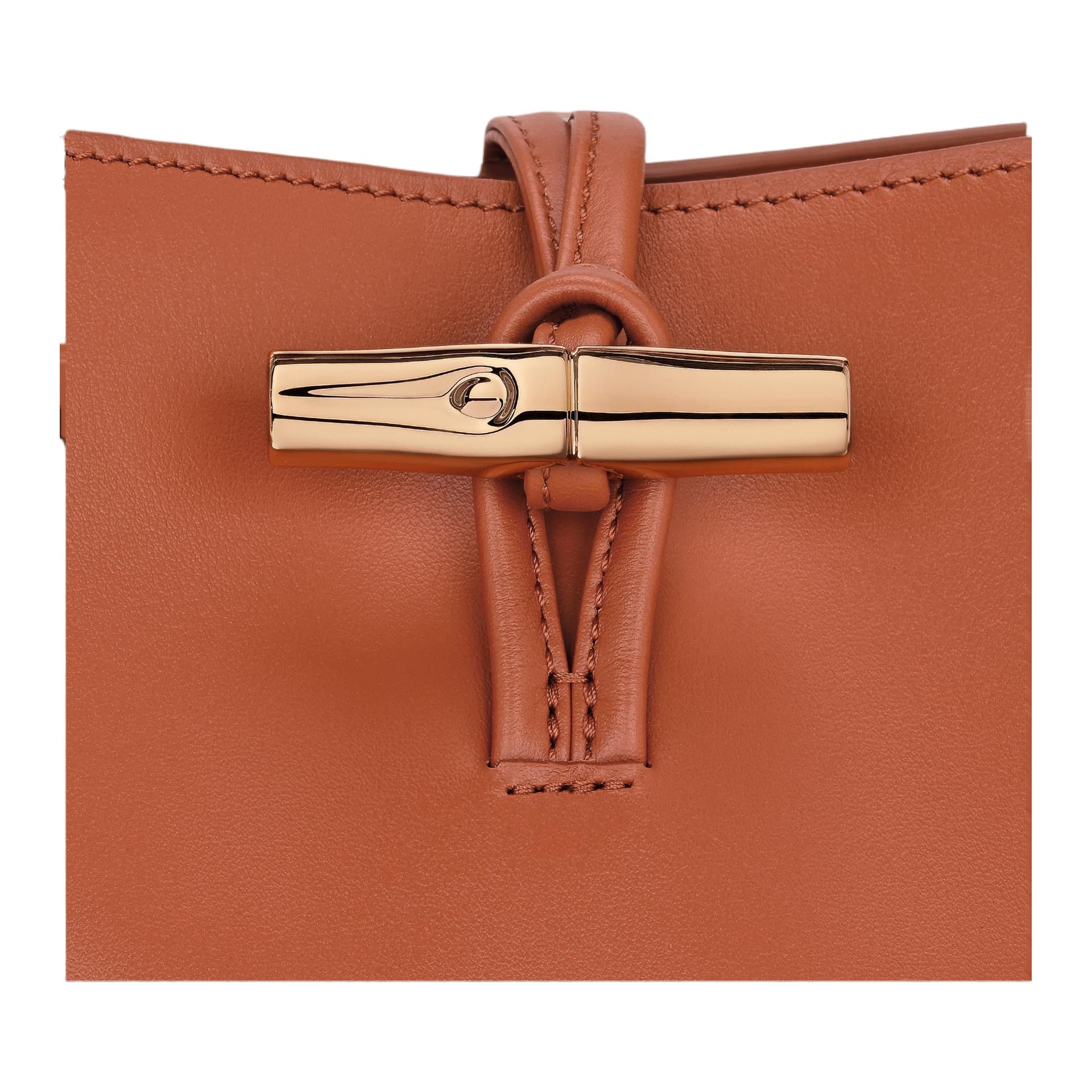 Сумка LONGCHAMP Le Roseau Сумка из телячьей кожи ведрообразной формы сумка через плечо мини-сумка для женщин коричневый - изображение 5