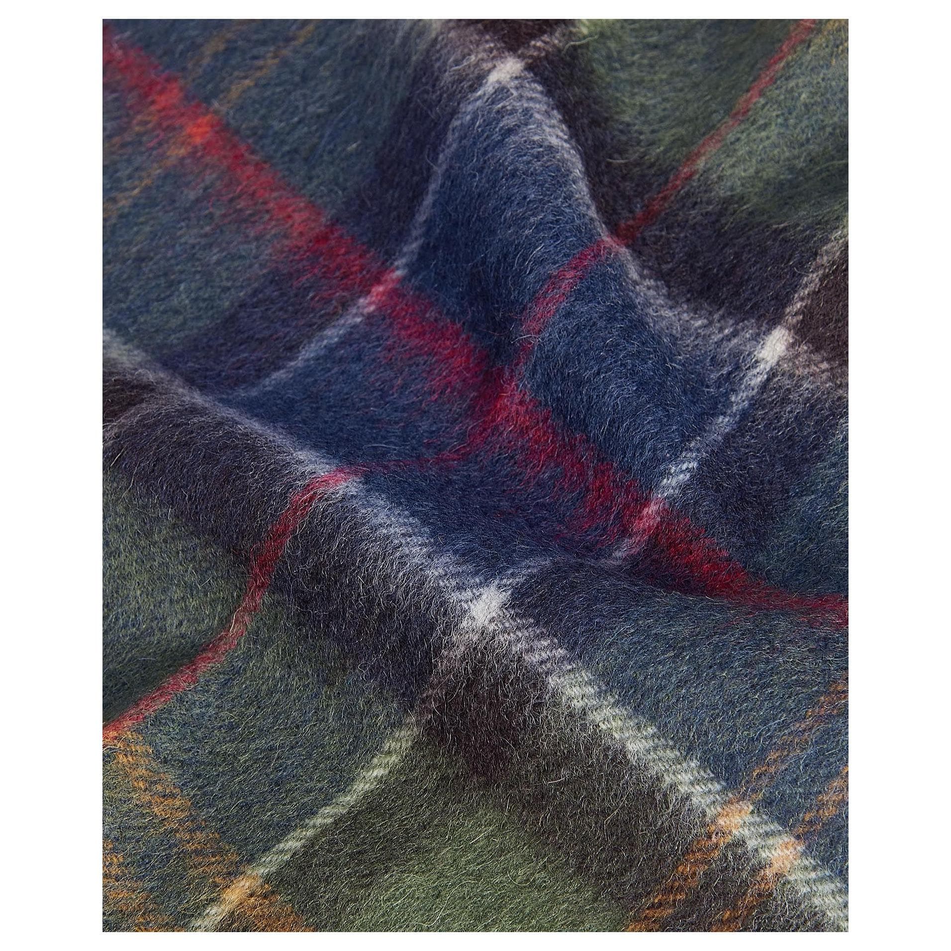 Шарф Barbour Шерсть Плюш с узором в кругах Вязаные шарфы Мужской Зеленый - изображение 4