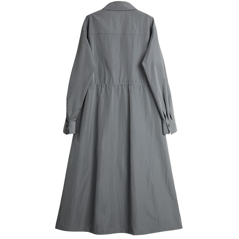 Платье ELLE Длинное платье с длинными рукавами женское темно-серое - изображение 2