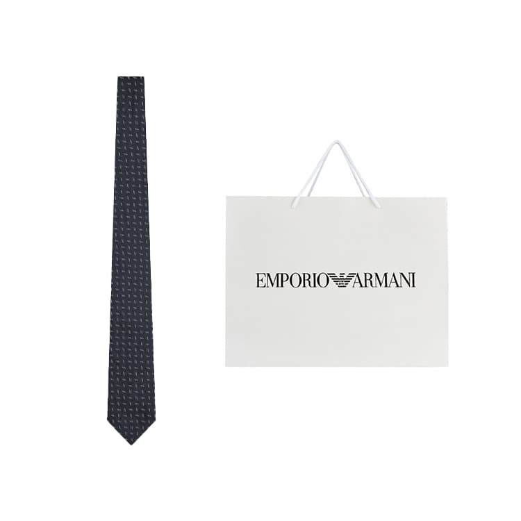 Галстук EMPORIO ARMANI Шелковые галстуки из тутового шелка мужские морской синий - изображение 4